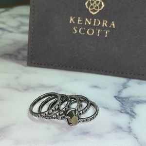 KENDRA SCOTT Size 6 Silver Stackable Ring Set
